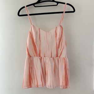 Pink Tie Dye Peplum Top